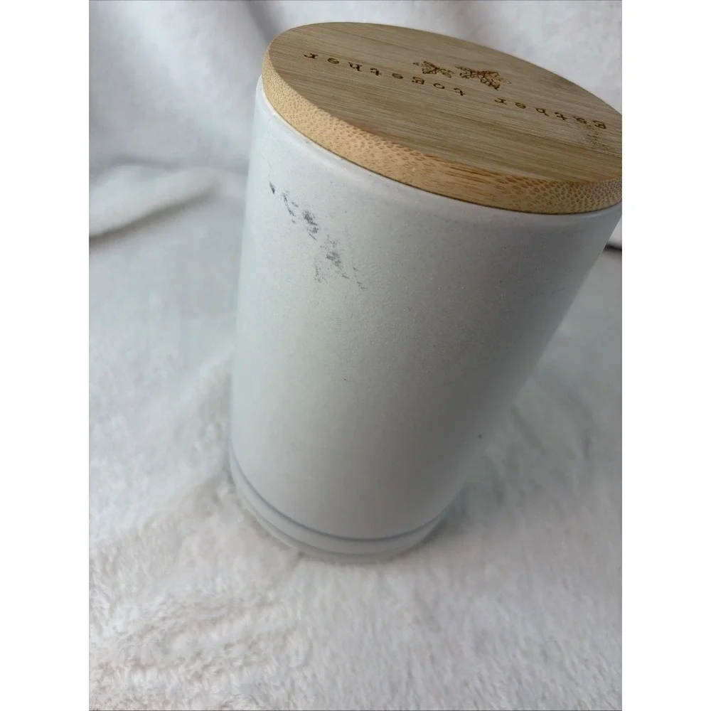 Market Finds Gray Ceramic Canister with Bamboo Lid Gather Together Storage Jar